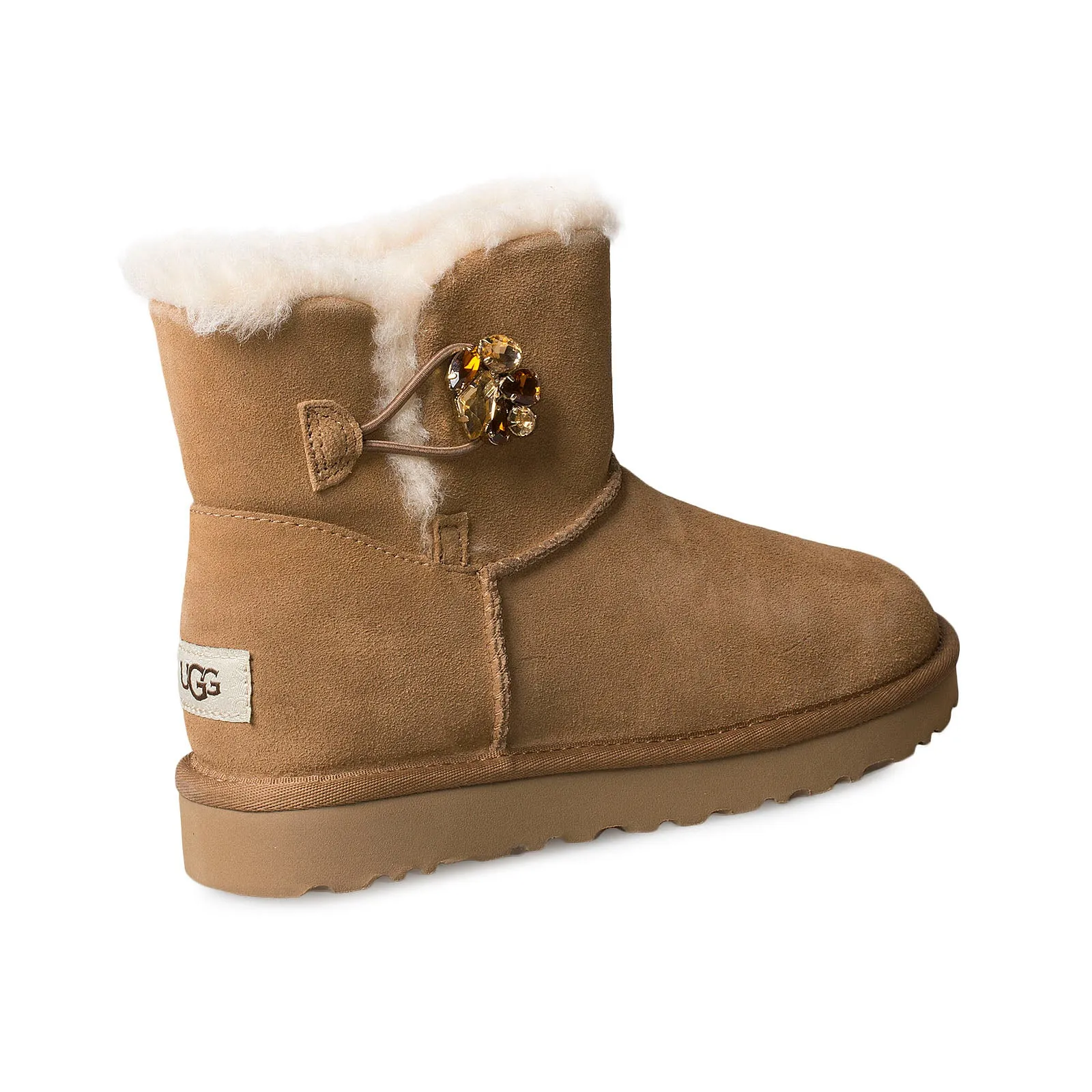 UGG Mini Bailey Button Gem Chestnut Boots - Women's