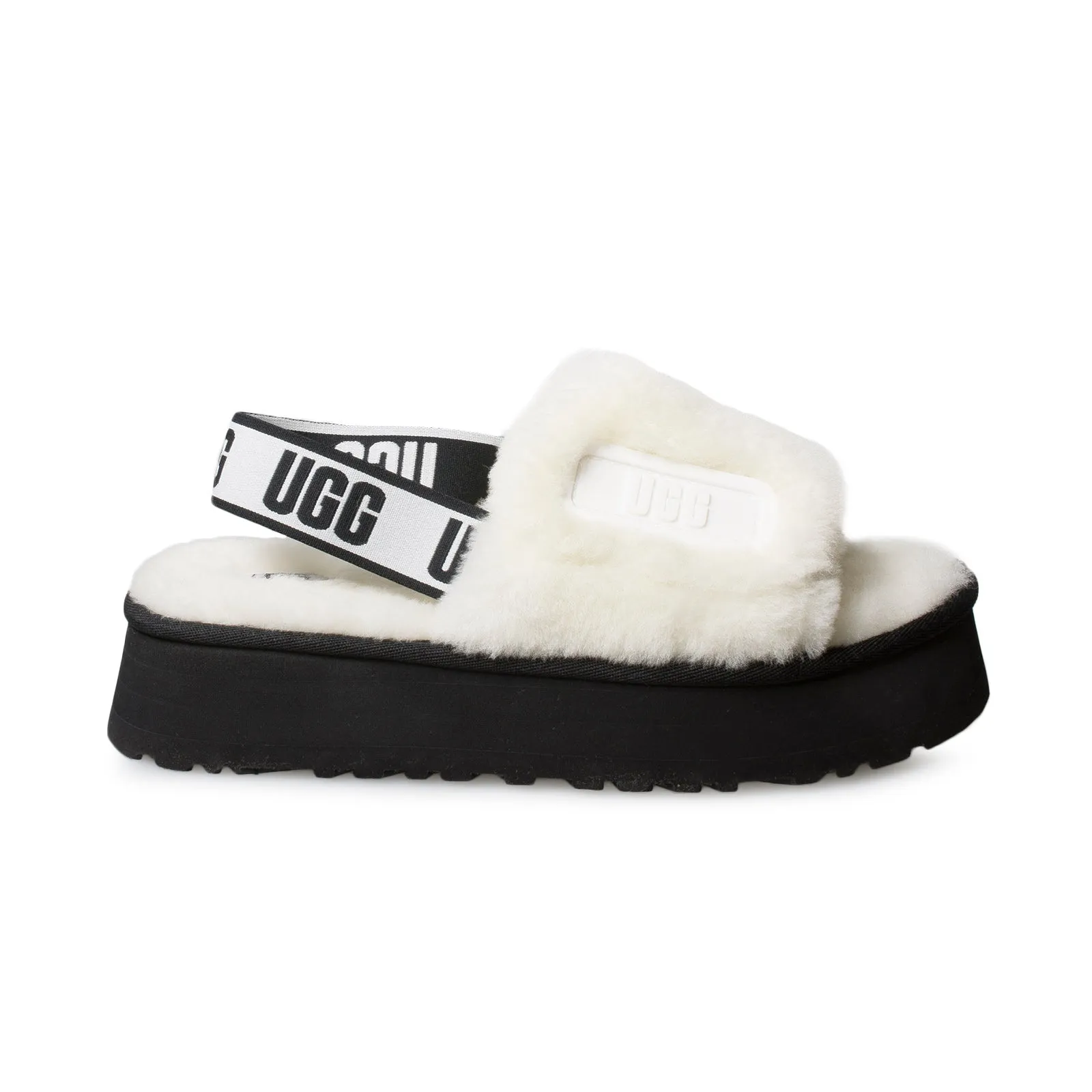 UGG White Slippers for Women with Disco Slide Design.