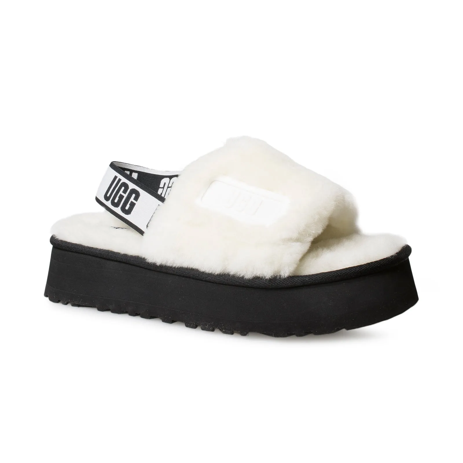 UGG White Slippers for Women with Disco Slide Design.