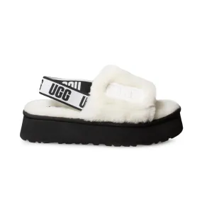 UGG White Slippers for Women with Disco Slide Design.