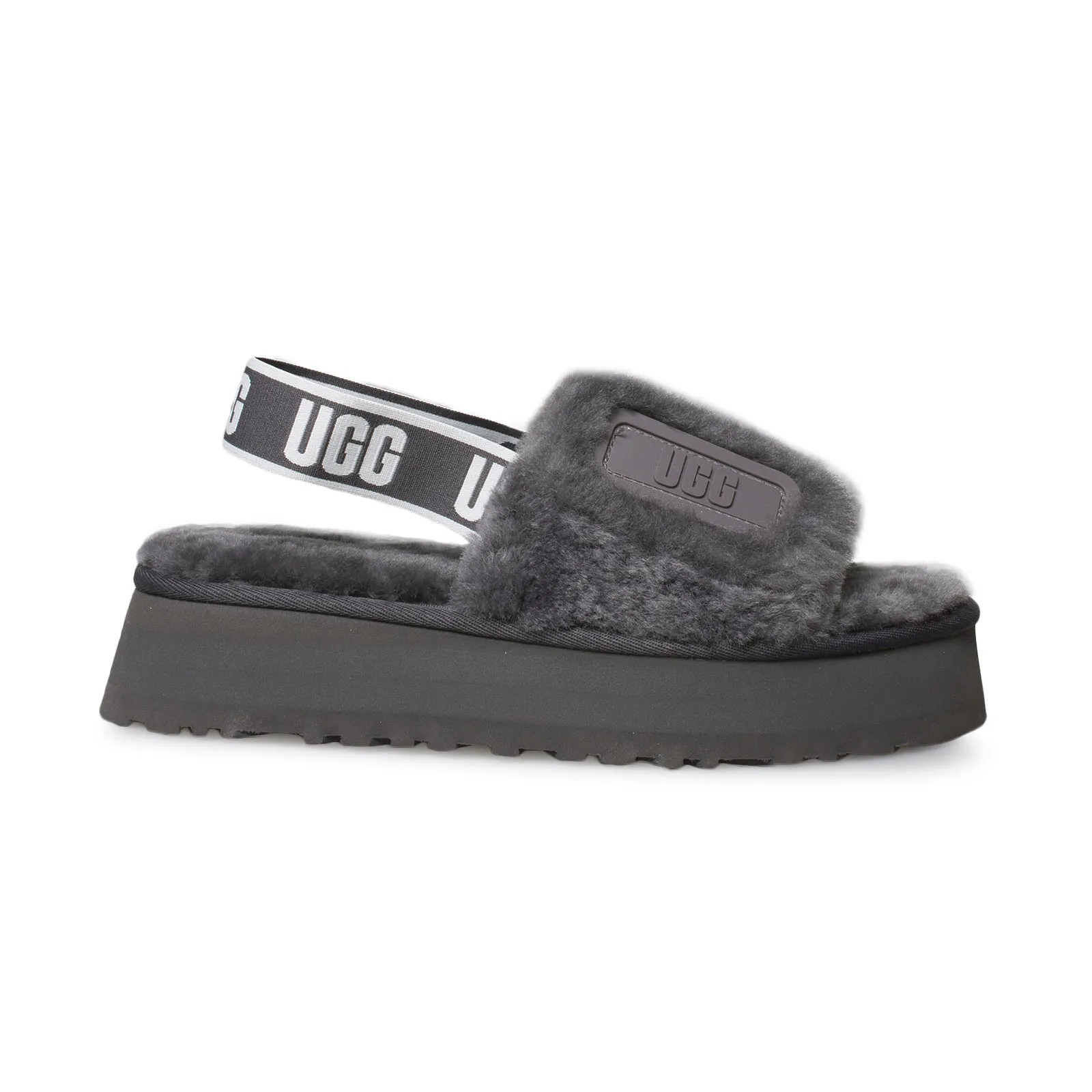 UGG Women's Dark Grey Disco Slide Shoes