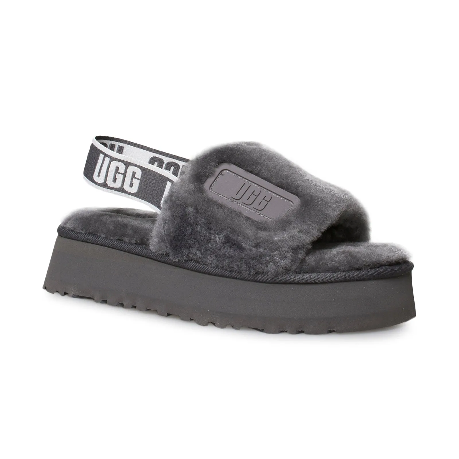 UGG Women's Dark Grey Disco Slide Shoes