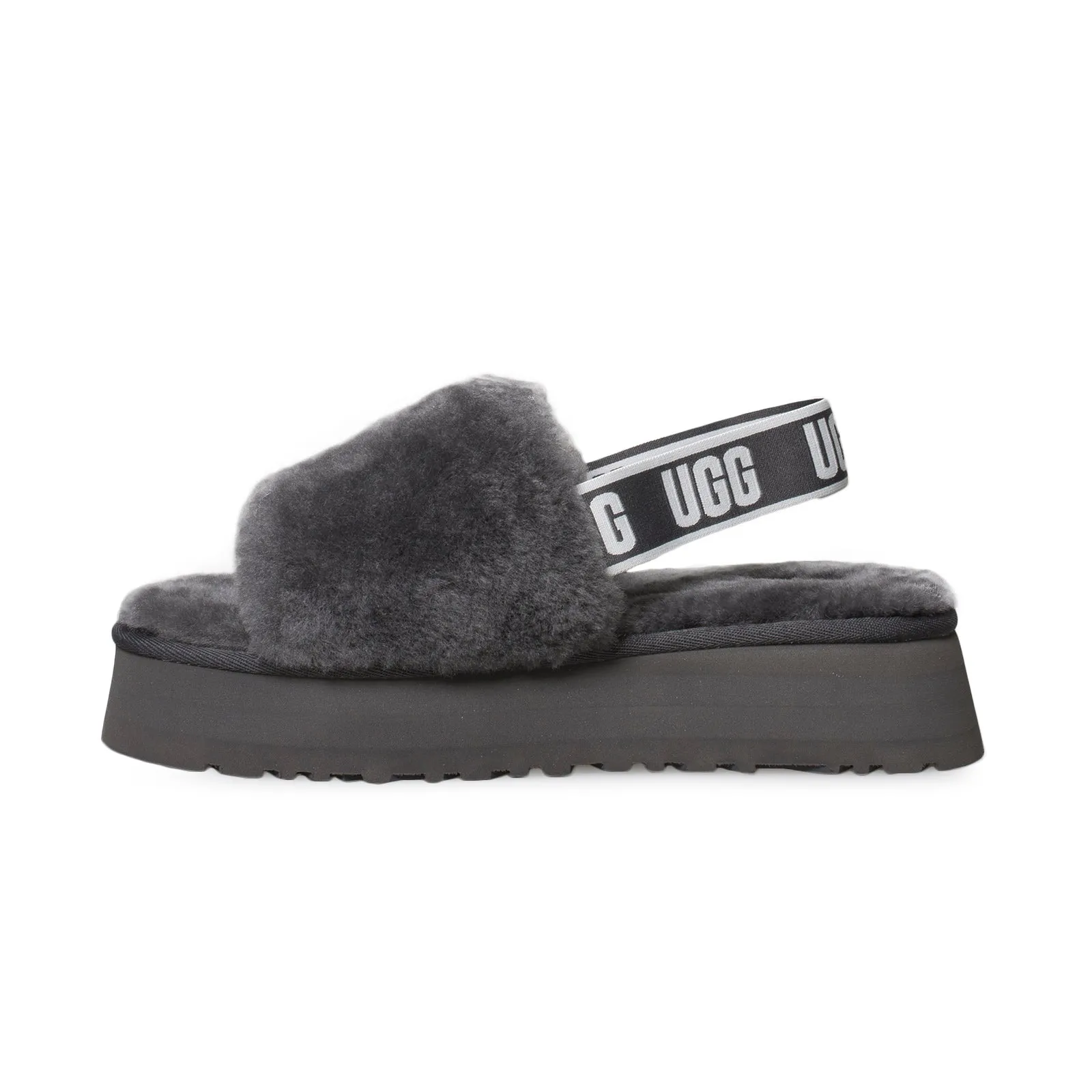 UGG Women's Dark Grey Disco Slide Shoes