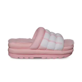 UGG Women's Pink Scallop Slippers Maxi Slide Logo