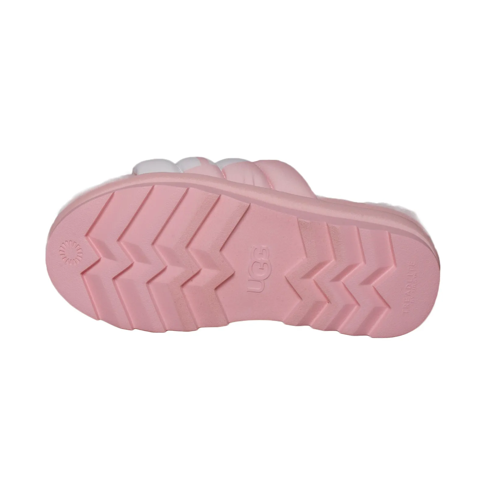 UGG Women's Pink Scallop Slippers Maxi Slide Logo