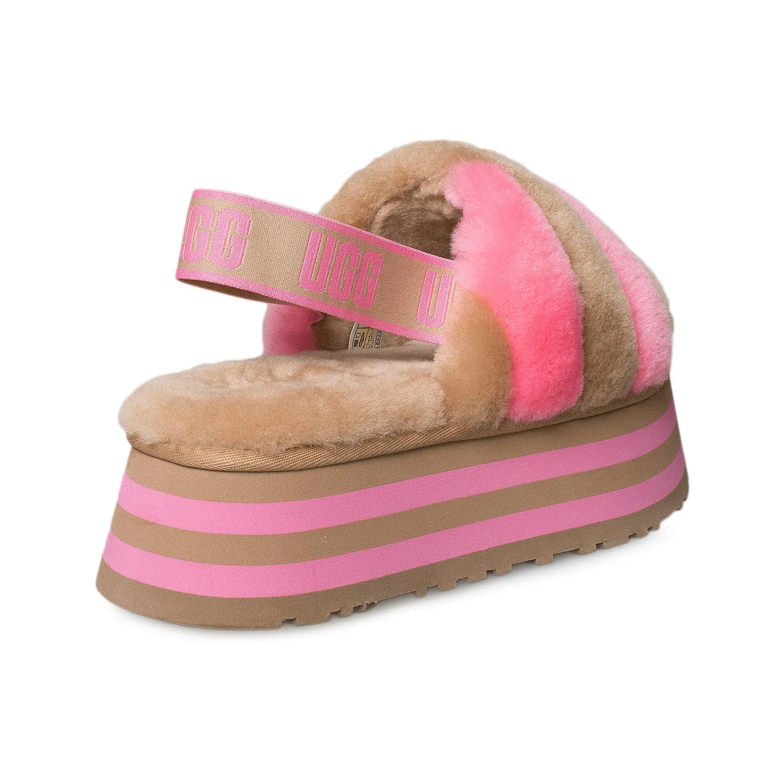 UGG Women's Slippers - Chestnut Pink Rose Combo Slides.