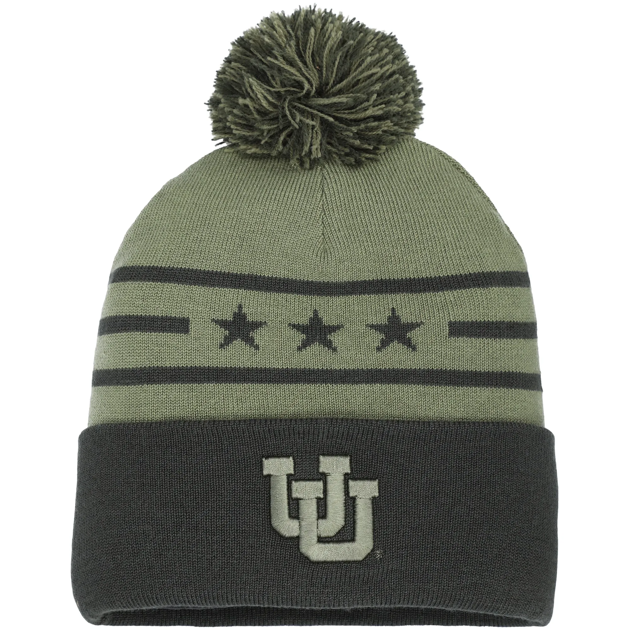 Under Armour Utah Utes Forest Green Freedom Collection Cuffed Knit Hat with Pom