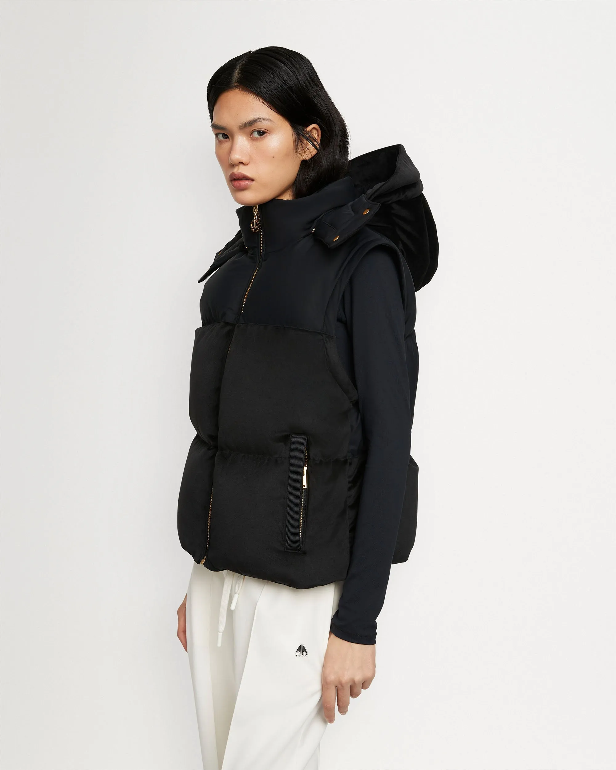 Velour counter puffer jacket