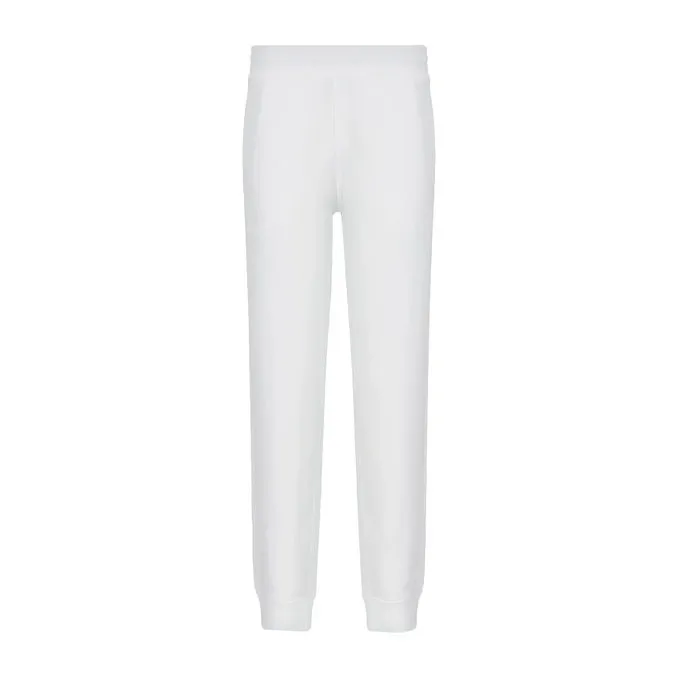 White men's jogger pants with drawstring waistband