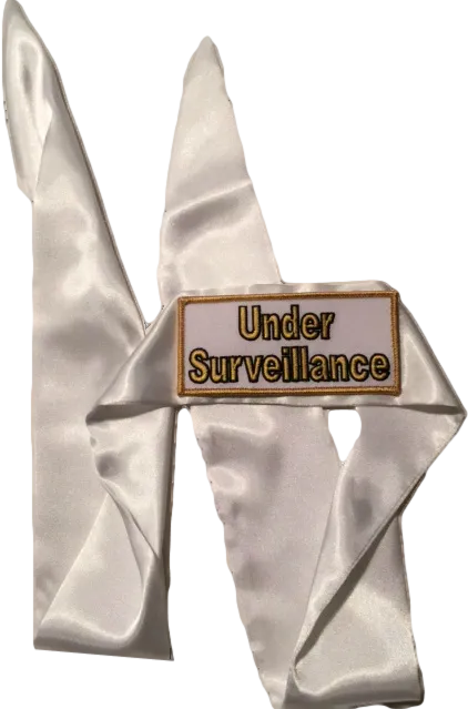 White Scarf with Surveillance Pattern