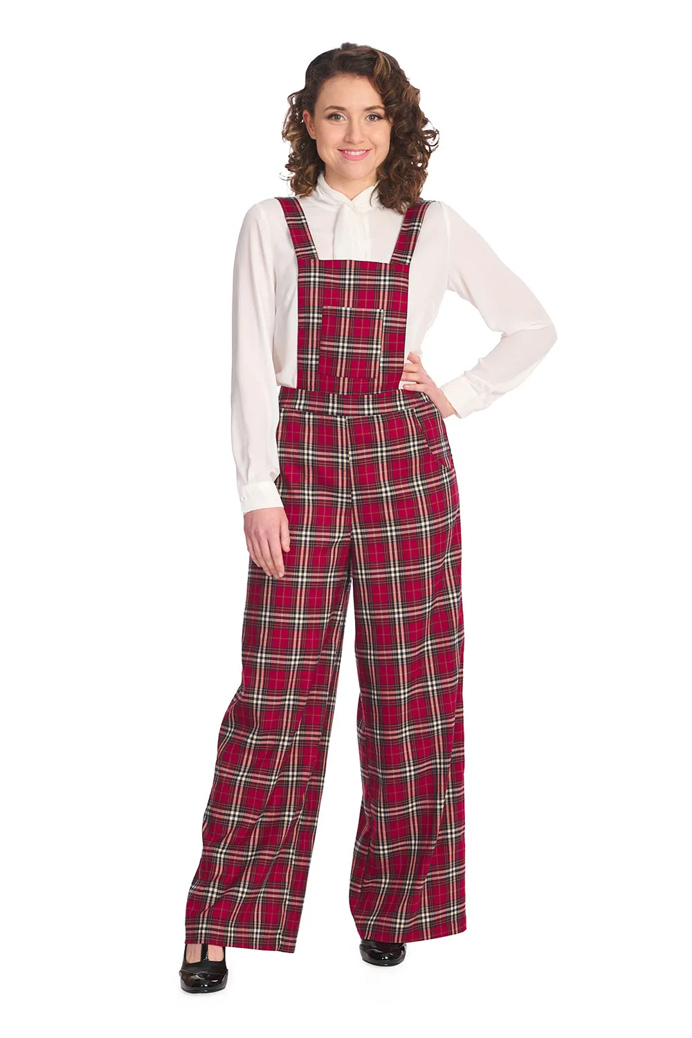 Winter Checked Pinafore Dress