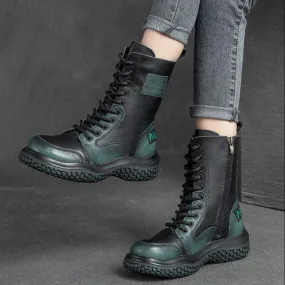 Winter Lace-up Zipper Sports Mid Calf Boots for Women