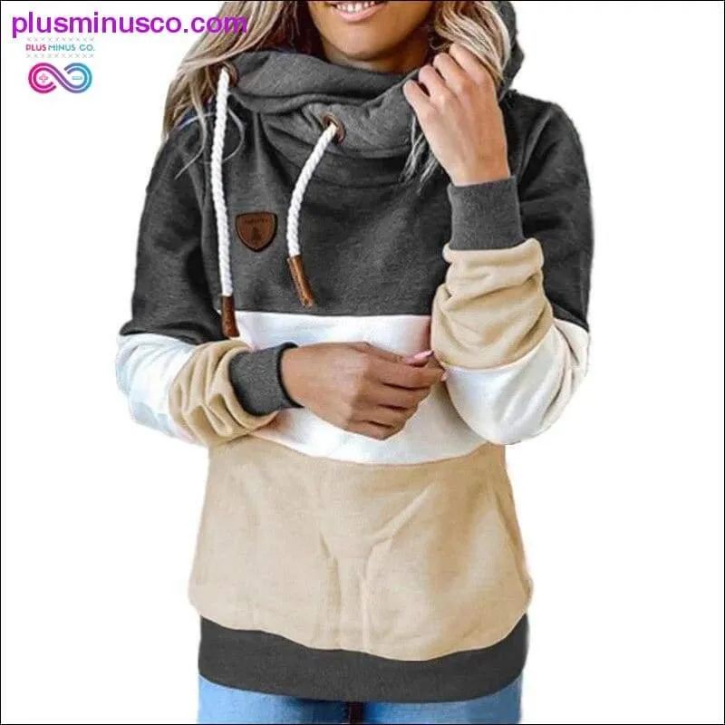 Winter women Contrast Stitching hooded Turtleneck Casual - Results: Winter Women's Sweater Hooded Turtleneck with Contrast Stitc