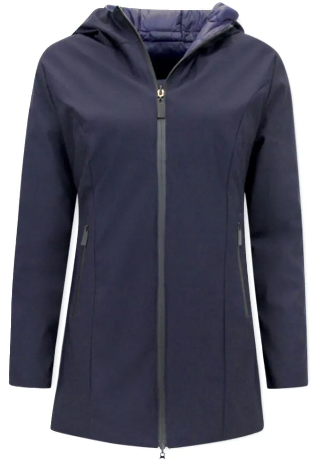 Women's Reversible Puffer Coat Blue | NEW |