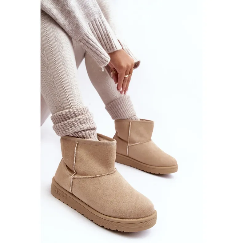 Women's Snow Boots Lined with Fur Beige Big Star MM274160