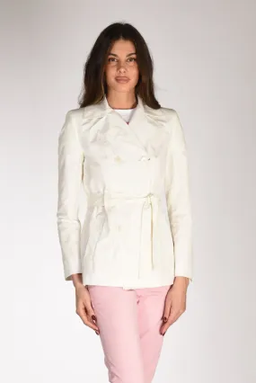 Women's Five Short White Trench Coat