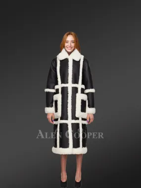 Womens long shearling coat to stay fashionable this winter