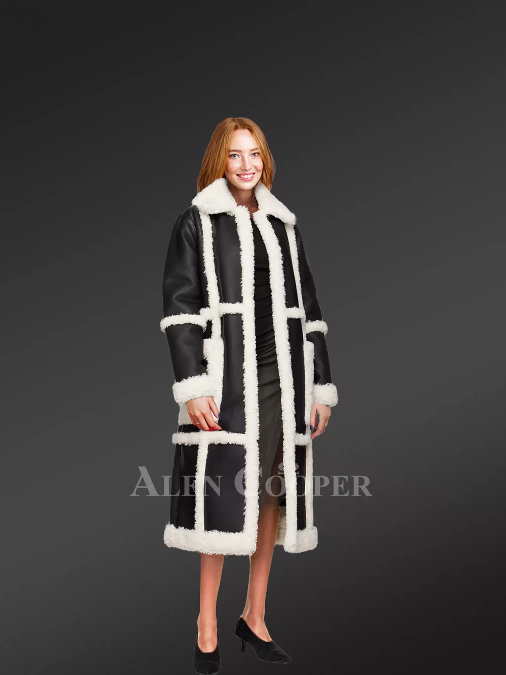 Womens long shearling coat to stay fashionable this winter