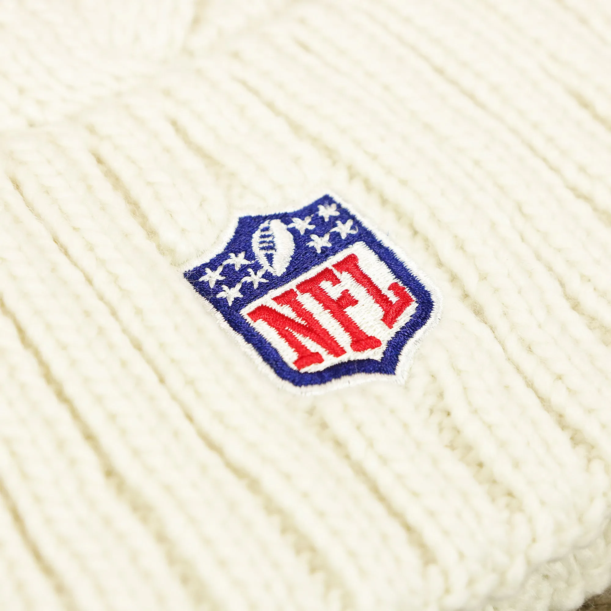 Women's NY Giants 2022 NFC Cuffed Winter Knit Meeko Pom Pom Beanie, Women's White Winter Beanies