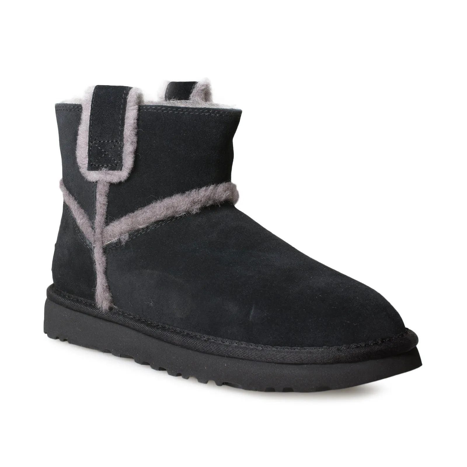 Women's UGG Classic Mini Spill Seam Black Boots