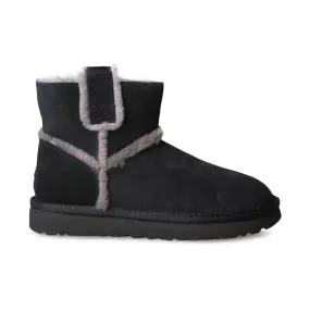 Women's UGG Classic Mini Spill Seam Black Boots