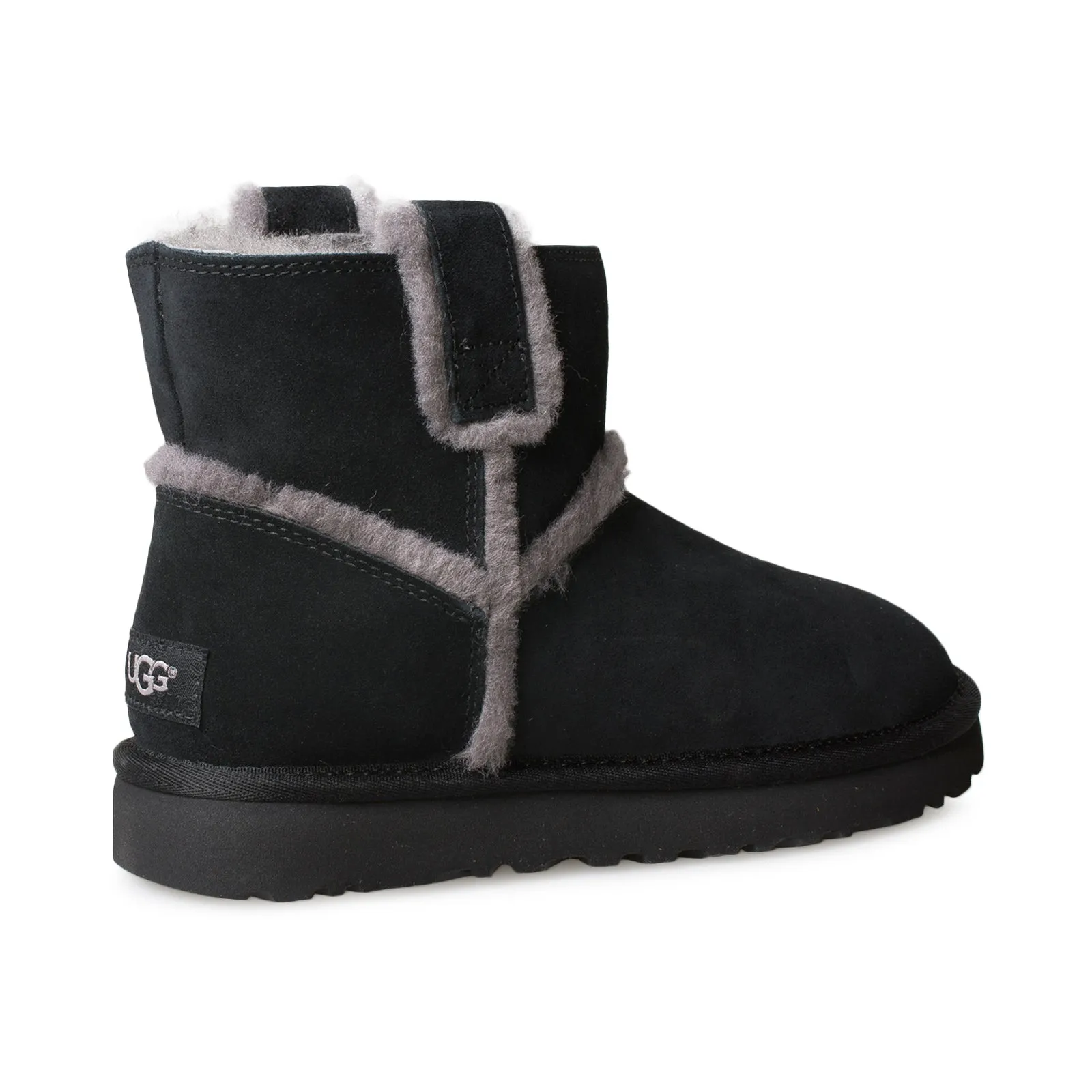 Women's UGG Classic Mini Spill Seam Black Boots