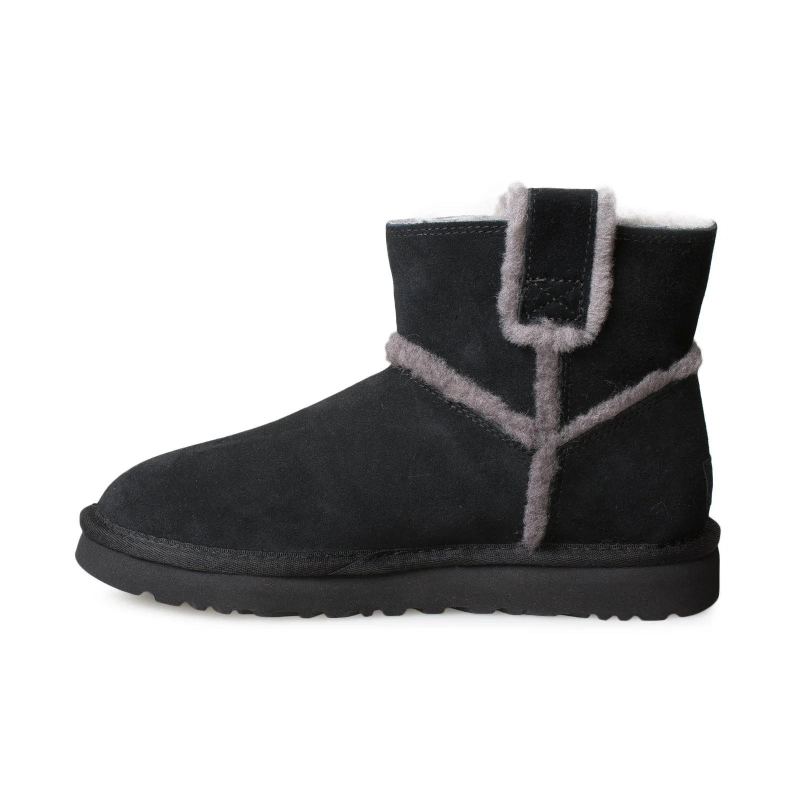 Women's UGG Classic Mini Spill Seam Black Boots