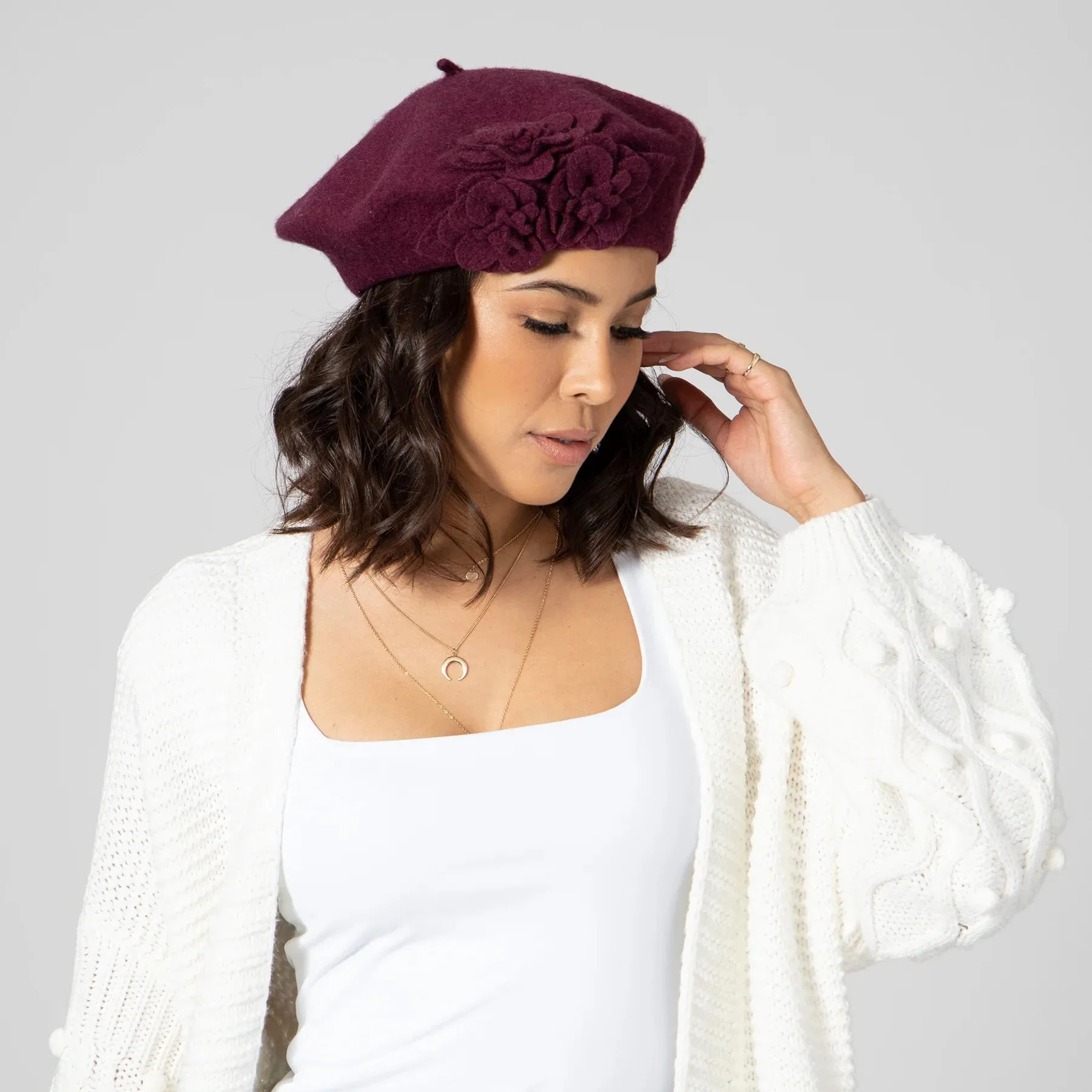 Wool Flower Beret - Shop Now