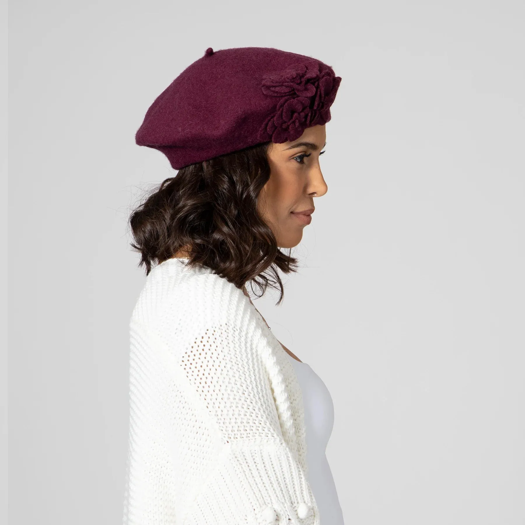 Wool Flower Beret - Shop Now