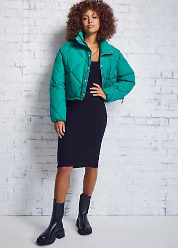 X Freemans Green Cropped Puffer Coat | Grattan