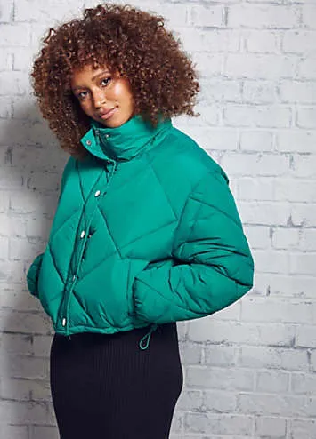 X Freemans Green Cropped Puffer Coat | Grattan