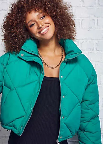 X Freemans Green Cropped Puffer Coat | Grattan